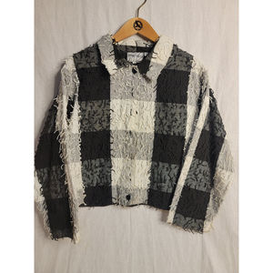 Vintage 90s Shaggy Silverstream Patchwork Jacket Black and white Small S